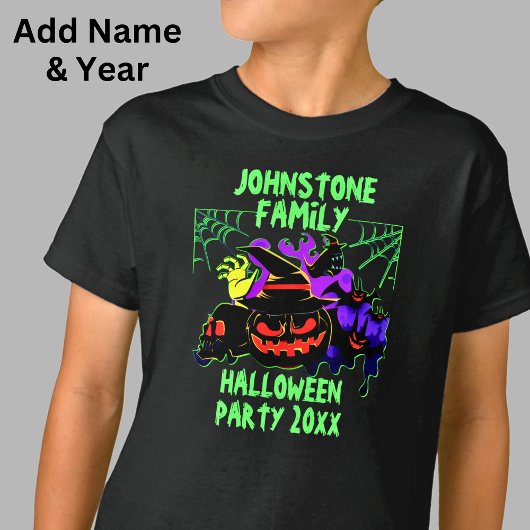 ファミリ名を追加文字ハローウィンパーティ年 Tシャツ