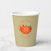 ファミリ名を追加文字感謝祭カボチャ20xx 紙コップ (裏面)