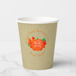 ファミリ名を追加文字感謝祭カボチャ20xx 紙コップ