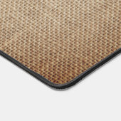 ファミリ名イニシャル素朴Burlapイメージカスタマイズ デスクマット (コーナー)