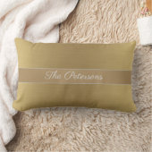 ファミリ名エレガント金属グラデーション無地の金ゴールド ランバークッション (ブランケット)