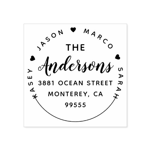 ファミリ名カスタムの作成差出人住所 ラバースタンプ (インプリント)