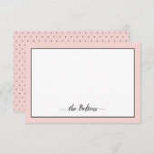 ファミリ名シンプル水玉模様ひな形ノートカード サンキューカード (正面/裏面)