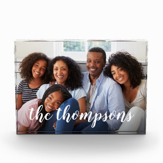 ファミリ名スクリプトオーバーレイ写真 フォトブロック (正面)