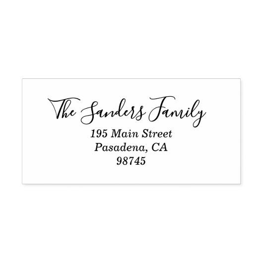 ファミリ名スクリプファンシート差出人住所 セルフインキングスタンプ (デザイン)