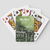 ファミリ名タイポグラフィを緑に印刷 トランプ (裏面)