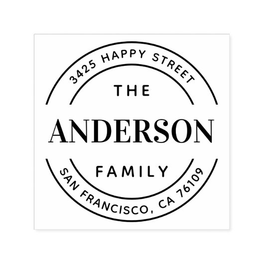 ファミリ名タイポグラフィ差出人住所 セルフインキングスタンプ (デザイン)