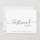 ファミリ名タイポグラフィ ノートカード (正面)