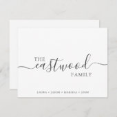 ファミリ名タイポグラフィ ノートカード (正面/裏面)