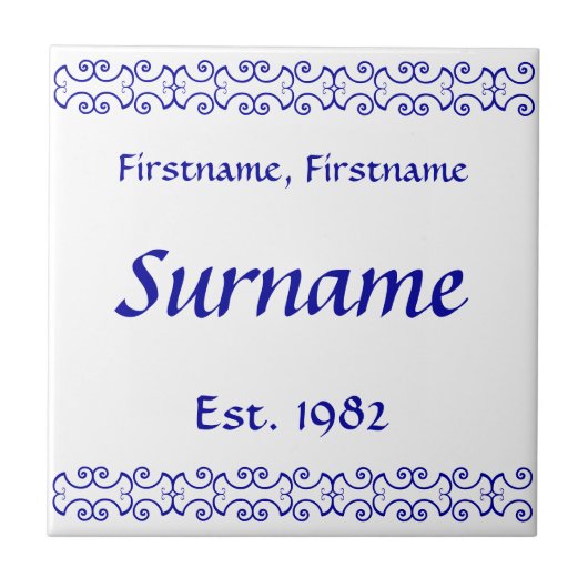 ファミリ名タイル – ビクトリアン タイル (正面)