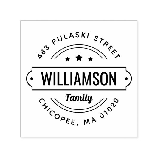 ファミリ名バッジ差出人住所スタンプ セルフインキングスタンプ (デザイン)