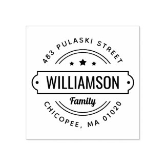 ファミリ名バッジ差出人住所スタンプ ラバースタンプ