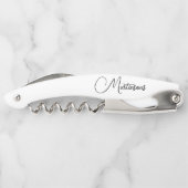 ファミリ名パーソナライズされたスタイリッシュ ソムリエナイフ (裏面)