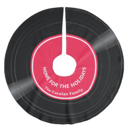 ファミリ名パーソナライズされたビニールレコード赤 ブラッシュドポリエステルツリースカート