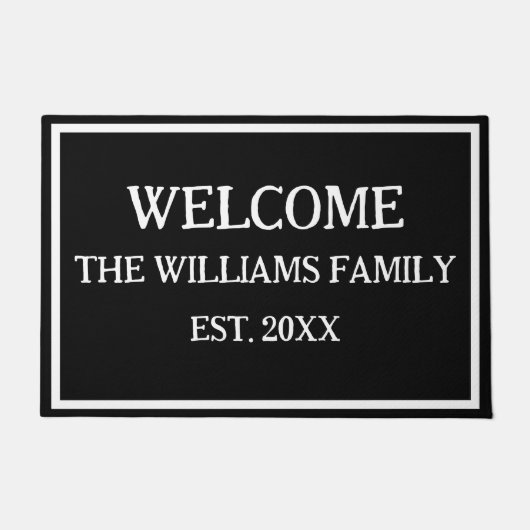ファミリ名パーソナライズされたモノグラム形式 ドアマット (正面)