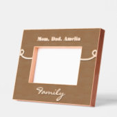 ファミリ名パーソナライズされた木製写真枠 レーザー彫刻フレーム (左)