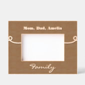 ファミリ名パーソナライズされた木製写真枠 レーザー彫刻フレーム (正面)