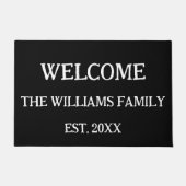 ファミリ名パーソナライズされた素朴モノグラム形式 ドアマット (正面)