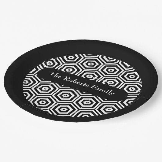 ファミリ名パーティープレート六角パターン ペーパープレート (アングル)