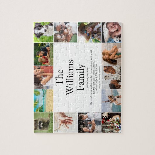 ファミリ名フォトコラージュおもしろい定義 ジグソーパズル (縦)