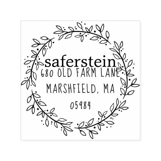 ファミリ名フローラ自分の住所を作成 セルフインキングスタンプ (デザイン)