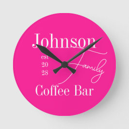 ファミリ名モダンタイポグラフィ ラウンド壁時計