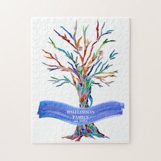 ファミリ名モダンツリー ジグソーパズル (縦)