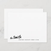 ファミリ名モダンブラックスクリプトタイポグラフィ ノートカード (正面/裏面)