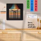 ファミリ名モダンヴィンテージレトロスタイルのパーソナライズ ラージ壁時計