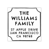 ファミリ名モダン手描きフレーム差出人住所 ラバースタンプ (インプリント)