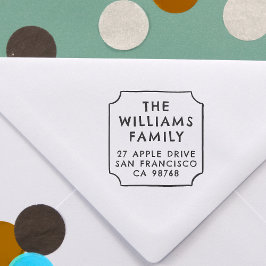 ファミリ名モダン手描きフレーム差出人住所 ラバースタンプ