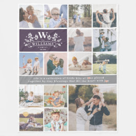 ファミリ名モノグラム | 15フォトコラージュ フリースブランケット