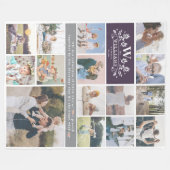 ファミリ名モノグラム | 15フォトコラージュ フリースブランケット (正面(横))