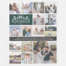 ファミリ名モノグラム | 15フォトコラージュ フリースブランケット