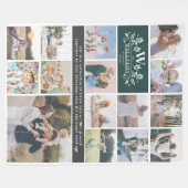 ファミリ名モノグラム | 15フォトコラージュ フリースブランケット (正面(横))