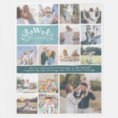 ファミリ名モノグラム | 15フォトコラージュ フリースブランケット (正面)