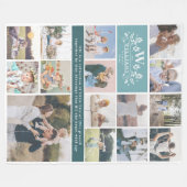 ファミリ名モノグラム | 15フォトコラージュ フリースブランケット (正面(横))