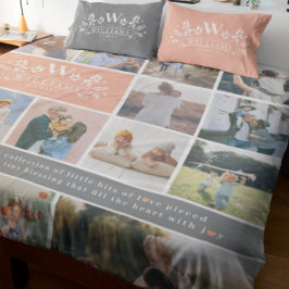 ファミリ名モノグラム | 15フォトコラージュ フリースブランケット