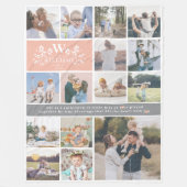 ファミリ名モノグラム | 15フォトコラージュ フリースブランケット (正面)