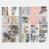 ファミリ名モノグラム | 15フォトコラージュ フリースブランケット (正面(横))