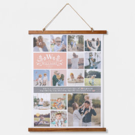 ファミリ名モノグラム | 15フォトコラージュ 吊り下げ型タペストリー