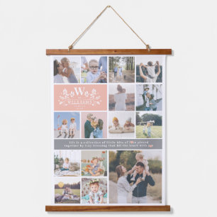 ファミリ名モノグラム   15フォトコラージュ 吊り下げ型タペストリー