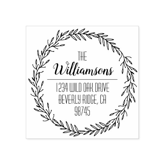 ファミリ名リース差出人住所 ラバースタンプ (インプリント)