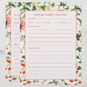 ファミリ名レシピバインダーページ |ブルーミングフローラ (正面/裏面)