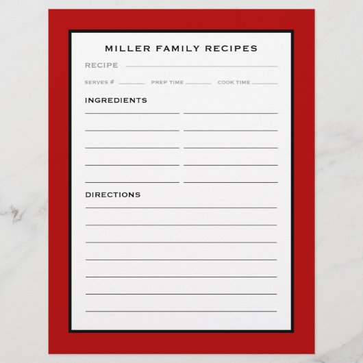 ファミリ名レシピ挿入 |赤と白 (正面)