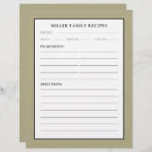 ファミリ名レシピ挿入 | Sage Black & White (正面/裏面)