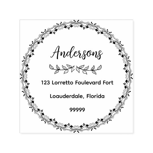 ファミリ名差出人住所ゴム印 セルフインキングスタンプ (デザイン)