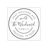 ファミリ名差出人住所ラウンド、ファーストホーム ラバースタンプ (インプリント)