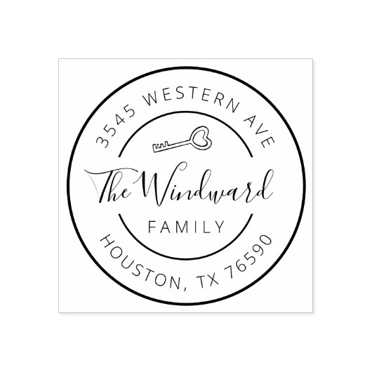 ファミリ名差出人住所ラウンド、ファーストホーム ラバースタンプ (インプリント)