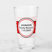 ファミリ名懇親会赤水玉模様 タンブラーグラス (正面)